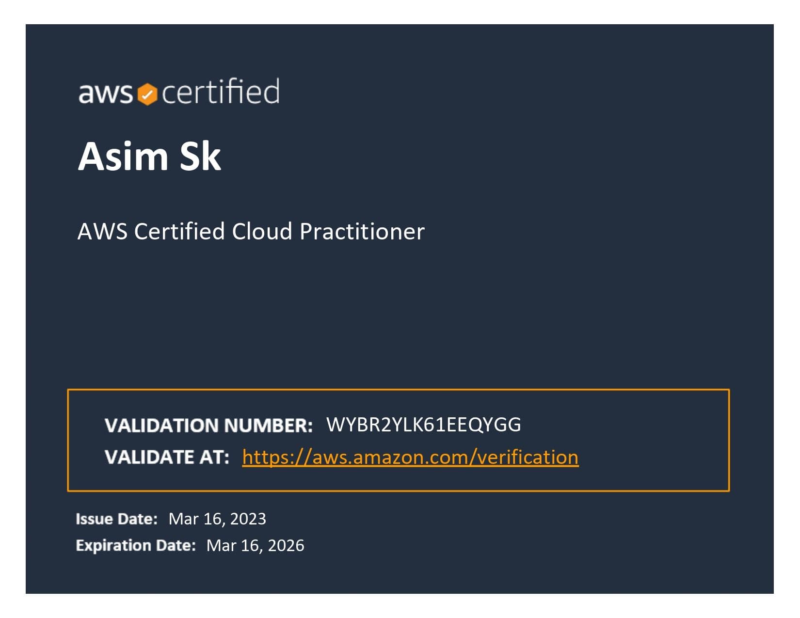 AWS CCP Certificate